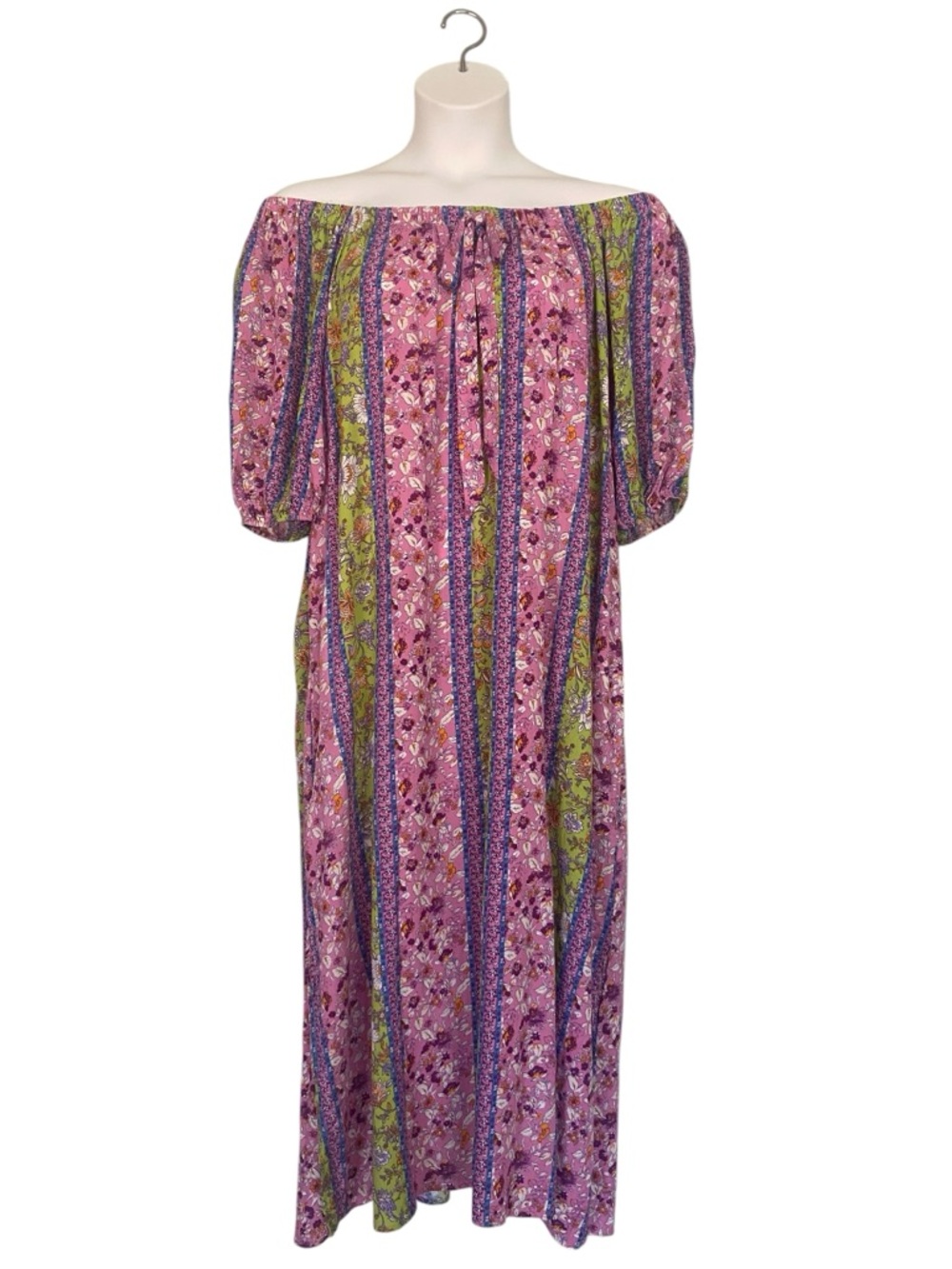 Easel Boutique Style Off Shoulder Boho Maxi Dress Womens Size Large NWT